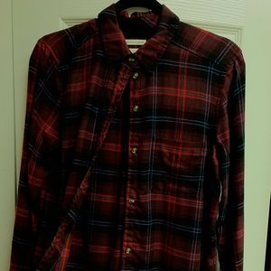 Red, maroon and blue fannel